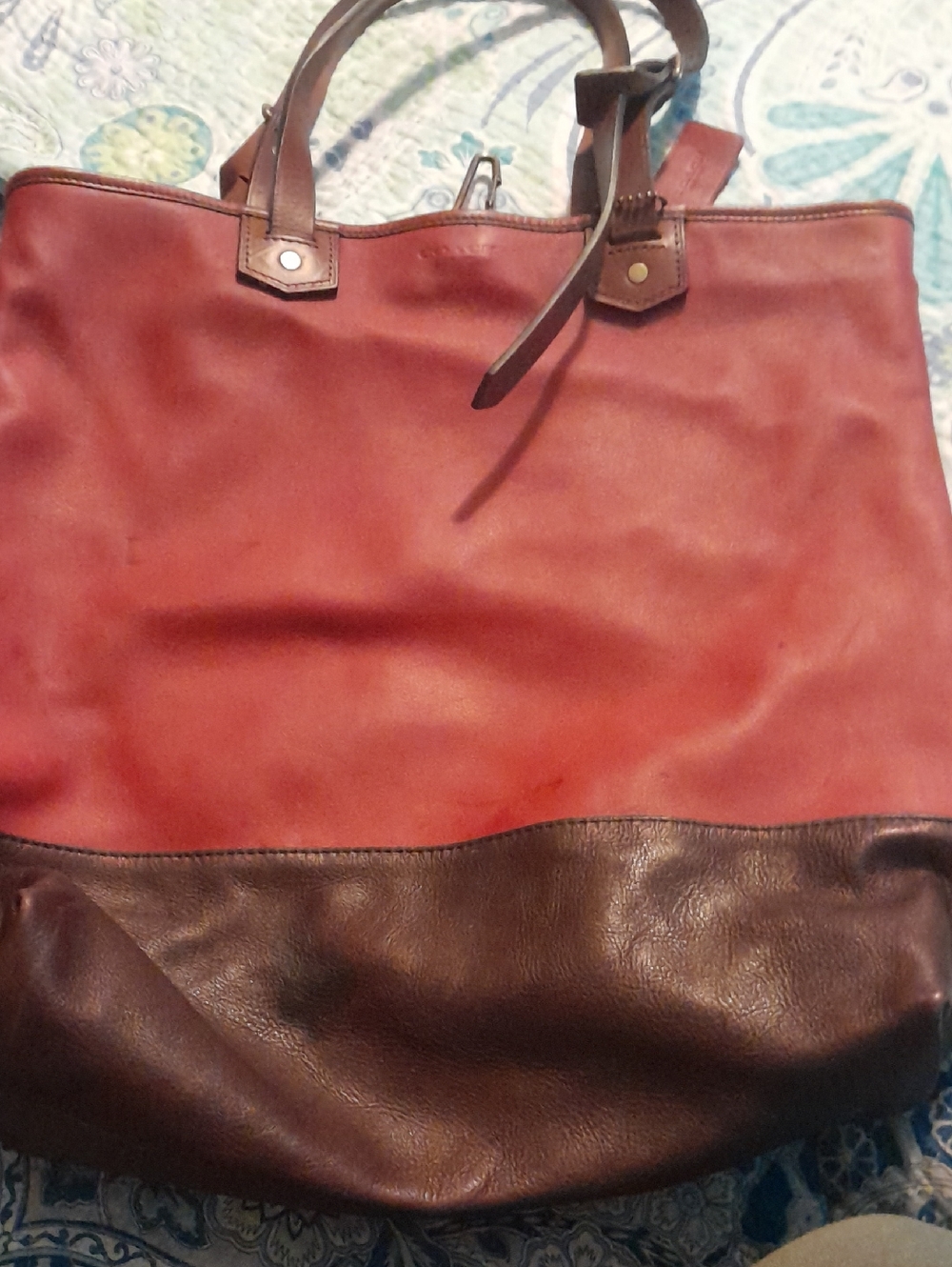 Rust And Brown Coach Tote Bag 18 X 16.5 Some Flaws Read Please